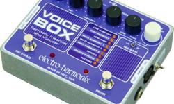 Electro-Harmonix Voice Box Harmony Machine and Vocoder
Made in USA, steel box, in great condition, includes power source adapter.
- Intelligent vocal harmonies: follows the chords you play on your instrument and the note you sing to create from 2 to 4