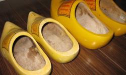 Pair of real, original wooden shoes (clogs) from Holland. Great for decoration and ideal to walk on if you are a Dutch farmer working in the muck. We have two pairs. Adult and kids. Suitable for men and women. $15 per pair. This is a moving sale.