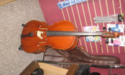 1940`s German made 3/4 cello...excellent restored condition.
Comes with bow and soft case.
Please call or email for more info
