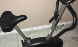 Exercise bike for sale. Asking $50.00 Been fairly used. Missing a end cap but otherwise doesn't affect you when using the bike. Comes with water bottle holder and adjustable resistance. Have any questions call 1-306-540-3924 please leave voicemail if
