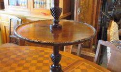Fabulous Antique Mahogany Carved Pie Crust Pedestal Table
A fine petite English tea table,19th Century.
Over all tone of the wood has a lovely warm patina.
Good condition, wear consistent with age and use.
Asking $249.00
or your best offer
Just one of