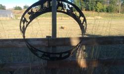 Black steel fire pit ring...woodland cutout design
