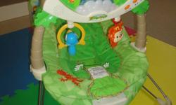 Selling a rainforest bouncy chair, plays music and lights up. Retails for $65.00, needs to go, make an offer!