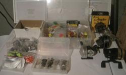 Hello, fishing tackle, reels (i'm not sure how well they work) tackle blanks, hooks...etc.