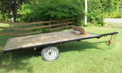 6X10 flat bed single axle trailer. Has tilt, 13" wheels. Made from 2 inch square tube frame with 2X6 spruce deck. Just built, never used. Eganville area. Price reduced to $1000 OBO. Call Barry at 613-585-3756 after 4pm or Nicole at 613-633-6420 after