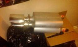 i have 2 flowmaster 40 series mufflers BRAND NEW NEVER USED with 2 stainless steal virbrant tips ASLO BRAND NEW im looking for $150 or trade