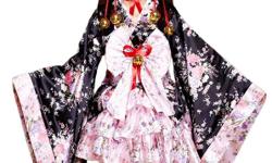 2015 Fashion Ladies Cosplay Kimono Black And Pink Floral Lolita Kimono Costumes For Laides. Almost new.
Please email.