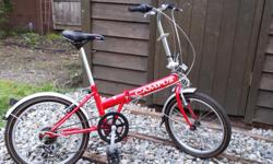 "Campus" red collapsible/foldable bike. Bought new for over $200, barely used.
Comes with a lock.
It can be dropped off at your house.
$150 or make me an offer.