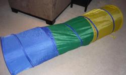 Tunnel is made for crawling around. Promotes the use of your child's imagination, helps develop motor skills and muscle strength.
Lightweight and portable. Folds for easy storage.
Fun on it's own or part of your child's indoor playground.
5.5 feet long