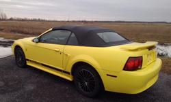 Make
Ford
Model
Mustang
Year
2002
Colour
Yellow
kms
134000
Trans
Manual
Black convertible top. Leather interior, Cruise control, Air conditioning, CD Player, Power Seat, e-test, Asking $5500.00 (CDN) Daytime calls only: 613-252-2234