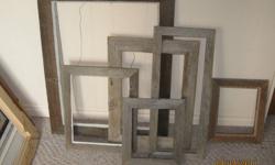 Several frames suitable for oil paintings.
Some plain, some ornate, some barnboard.
Various sizes & prices