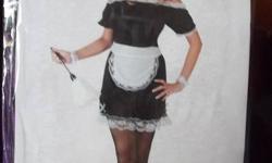 Brand new in bag. French Maid. One size. Fits up to size 14. Costume includes: Dress, Apron, Wristlets and Headpiece. More costumes to come. Keep checking on my poster profile. Thanks