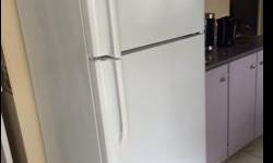 Almost new Frigidaire Refrigerator (White), less than 2 years old. Excellent condition. 38" width, 66" height. Replacing kitchen appliances with Stainless Steel so need to sell fridge.