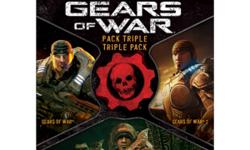 Mint Condition, Gears of War triple pack including Gears of War 1, Gears of War 2 and unused All Fronts Pack codes, which unlocks a bonus campaign chapter, all 19 extra maps, and 750 more available achievement points. and Mint Condition Gears of War 3