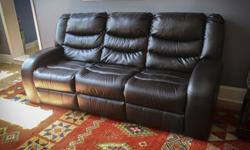Faux Black Leather - some cracks and scratches but otherwise good condition
Retails new for over $2000
90" wide x 39-67" deep (extended) x 40" high
2 reclining seats - can fold almost completely flat if needed
Pick up in Almonte OR we can deliver to you