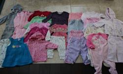 $35.00
26 Items in lot plus more that didn`t make the photo
all clothes in great - good condition (some items may have small stains)
smoke free home
sizes are 6-9m, 6-12m + 12m
Fila pants, baby gap hoody + sweats, espirt set, mini wear set, faded glory