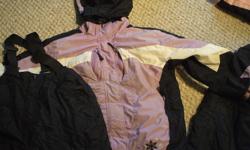 I have 2 winter jackets & snow pant sets. Both are size 10/12 and both purchased at Sears. Pink/black and purple/black. Nice quality and in great condition. $30 each or both for sets for $50