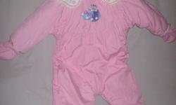 london fog- pink one-piece snowsuit with a cat on it gloves and booties 24mos
Be sure to check out my large list of other items Smoke free home