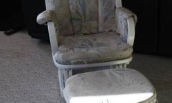 White Lacquer Glider Rocker and Matching Gliding Ottoman
Please call 789-4429