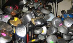 wide assortment of golf clubs
all brands 2 to 10 dollars
golfing bags under 10 dollars
starter sets for 25
putters woods irons