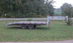 A Meltrail 8 x16 ft tandem axle beaver tail trailer in good, ready to go condition. Trailer is built with channel and fully galvanized. It has 6500 lb axles. Safety check every year.  It would be possible to purchase a 2003 2500 Dodge Ram diesel as the