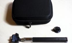 New GoPro carry case and selfie stick with adapter for GoPro. I thought I was going to buy a GoPro, but plans changed. Very nice case with blocks of foam still in it, so can configure it as you like. Selfie stick gets quite long. This works with any other