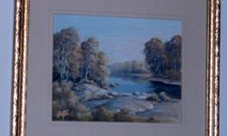 Original Muskoka Watercolour signed GORDON DUFOE 1891 1975 
Acclaimed Artist: Gordon Ernest Dufoe 1891 to 1975 was born in Mattawa, Ontario and renowned for his paintings of the Ottawa Valley. Gordon?s grandson, and name sake, is an accomplished artist