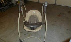 I have 1 graco baby swing for sale in excellent condition. It is a 6-speed easy entry swing with classical music and enhanced nature sounds - holds a baby up to 30 lbs; has 5-point harness with removable infant head support.One-hand, 4 position recline