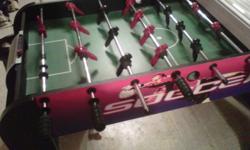 Will make a super christmas gift!!!!!These are kid sized foosball and air hockey tables. They are both in great shape kids just out grew them. Ball is missing from foosball table but ping pong balls work great.Best of all they are fully assembled no