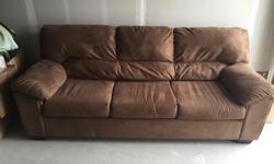 Great Pullout couch for sale, reason for selling is it doesn't fit in the new house. Couch is stain free and comes from a non-smoking house.
It is a Brown/Mocha 3 seater couch, the bed pulls out into a full size bed. couch measures 84"L x 34"D x 34"H.