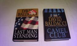 Group of hardcover books includes;  
David Baldacci: The Camel Club
David Baldacci: Last Man Standing.
John Ehrlichman's: The Whole Truth
Mary Higgins Clark: Weep No More, My Lady; Stillwatch;A Cry in the Night (3 novels in one hardcover)
Helen Fielding:
