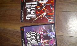 Guitar Hero encore -rock  the 80's and Guitar hero games . 2 Guitars, 1 is wireless.  For Playstation 2