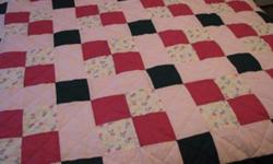 Hand stitched Quilts:
"In the rose garden" double size, poly cotton,  $300., "Log Cabin", all cotton, queen size, $350. 
"Stars at night"  double size poly cotton $300.00, "Strawberry and Chocolate Icecream" twin size, poly/cotton,  $275.
