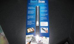 Brand new in box Handi-Scan portable scanner. Never opened!
 
Very easy to use.
Scans anything, anywhere in colour and monochrome.
Scan documents without a computer.
Character recognition software included for converting scanned documents into editable