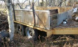 I have a trailer that is approx 6 wide by 9 long has 2 mobile home axles under it, very heavy built wooden deck ,was used for hauling  equipment around the farm . asking 600.