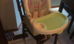 Attaches to any regular kitchen chair. Works as a high chair. Portable.