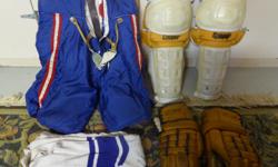 OLD Timer giving up the game. Cooper shin pads $20, gloves $10,
pants and socks and suspenders $10.