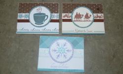 I have Home made Christmas Cards for sale, perfect for the hard to buy for person on your list.  Cards sell in sets of 10.  Each set of 10 comes in one design.  Pick your design and how many sets.  4 Designs available:
Circle design
Christmas Tree design