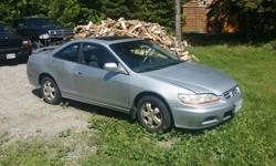 Make
Honda
Model
Accord Coupe
Year
2001
Colour
silver
kms
250000
Trans
Automatic
Nice car almost no rust , 2dr sunroof
I would take the first offer close to asking price just because I have seen it sit in the yard long enough. Most of the miles are hwy, I