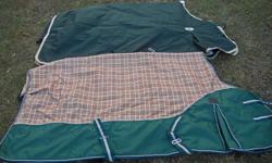 Winter and nasty weather is just around the corner. I have two near new blankets that will keep your horse warm and protected from harsh weather. No rips, tears, repairs. They are mint. Sadly no longer needed. Also will throw in a hay net free. Two 74"
