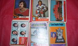 Huge lot of 1970's and 1980's OPC Hockey cards.  All of the 70's cards are in good condition with the majority having some creasing.  All of the Topps cards are in NRMT condition.  Approximately 300 cards total, majority (100) are from 1974-75.  Email me