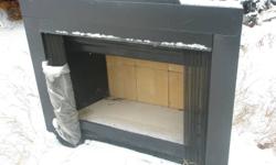 never used insert fire place with mesh doors and fire bricks in side asking 400 obo 780-494-2958