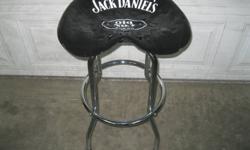 Unique Jack Daniel's Bar Stool. You wont this item anywhere else no matter how hard you look.
What a great way to show your family and friends that you proudly support your favorite brand of Whisky then by having their logo proudly printed on the seat of