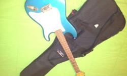 Great beginner electric guitar.  Like new and comes with a soft carrying case.  Whether your just starting or you are looking to take the next step with an electric guitar this one will work for you.