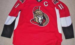 For Sale: Sens `Alfredsson` jersey by Reebok / CCM.
Glitter and embroidered Sens crest. #11 Alfredsson -on back.
Tie down strap-unused. Size Large or 50.
Mint condition...$50.