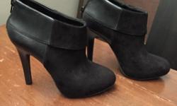 Faux black leather booties great shape