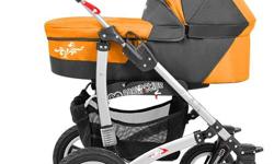 JET: Traditional design meets lightweight construction.
PRICE: $660.00CAD  
All stroller accessories are included. 
Applicable taxes & shipping costs are not included.
WEIGHT: 13 lbs +bassinette+wheels
FOLDED DIMENSIONS:  
STANDING DIMENSIONS:
FEATURES: