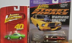 Johnny Lightning 1/64 Cars - diecast, new in package, excellent condition.
 
"Street Freaks" - 1970 rebel Machine
"40 Years" - 1970 Challenger T/A