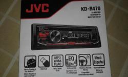 New, still in box.
*JVC KD-R470 1-DIN Stereo is a single DIN CD receiver with built-in control of Android devices
*Compatible with select Android devices for playback via USB
*Plays CD, CD-R, and CD-RW discs loaded with MP3, WMA, and AAC files
*AM/FM