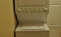 For sale is a Kenmore 27-Inch Stacked Washer/Electric Dryer in great condition. The unit is approx. 4 years old.  Sells for $1200 + tax.  Will sell for $600.  Please contact me at 613 534 2666.  Thank you.
